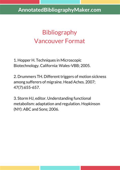 vancouver generador|Free VANCOUVER Citation Generator and Format